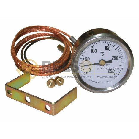 ΘΕΡΜΟΜΕΤΡΟ ΜΕΤΑΛΛΙΚΟ Φ52mm 50℃ - 250℃ ΜΕ ΠΟΥΡΟ ΚΑΙ ΒΑΣΗ